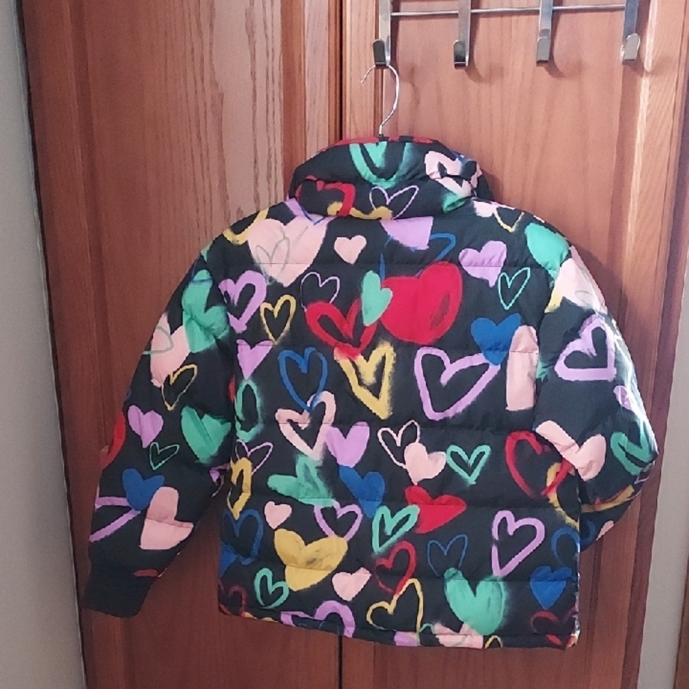 Wild Fable Colorful Heart Print Kids Puffer Jacket - Picture 3 of 6